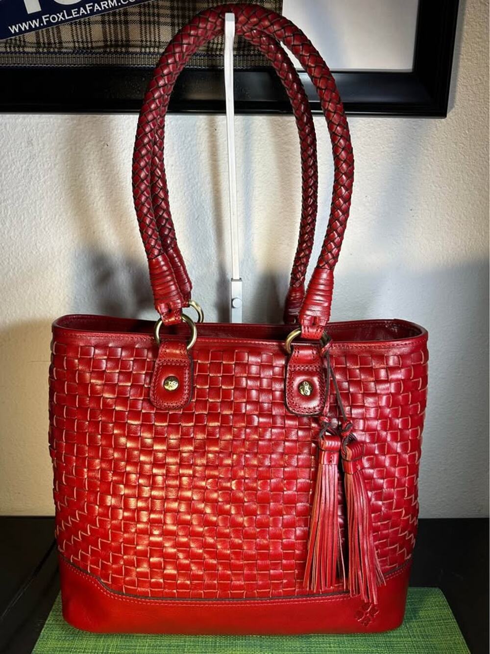 Patricia Nash Discovery Collection Lesina Woven Leather Tote Bag - Red